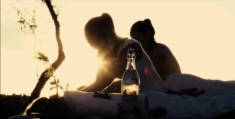 Silhouette sunset massage
